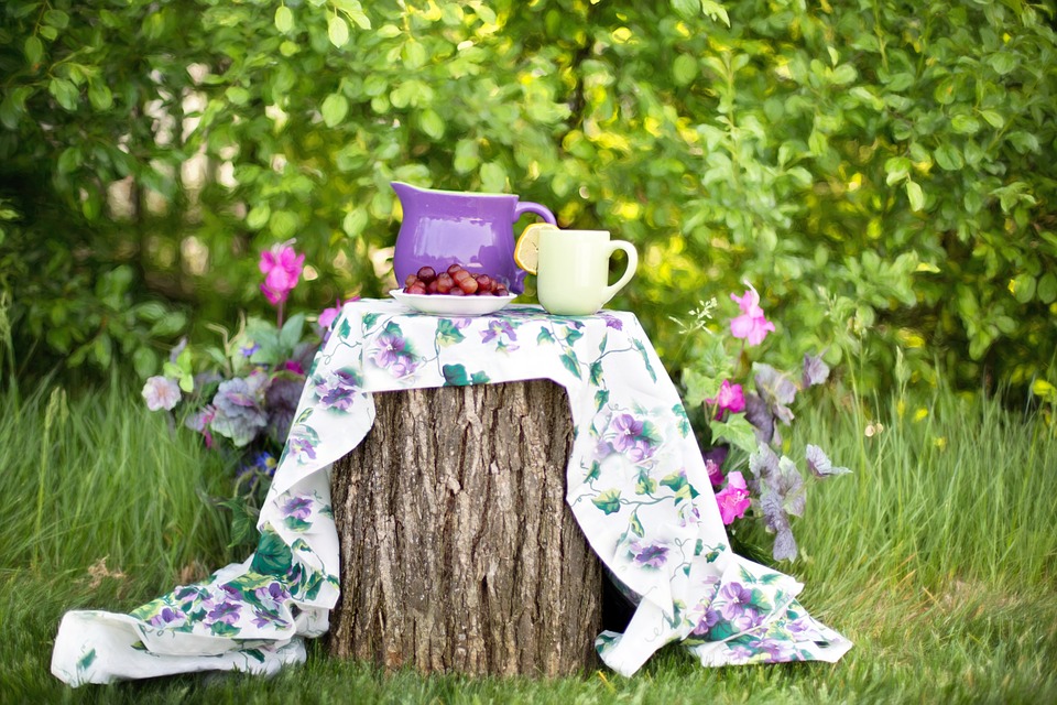 Hygge i haven med mad og drikke
